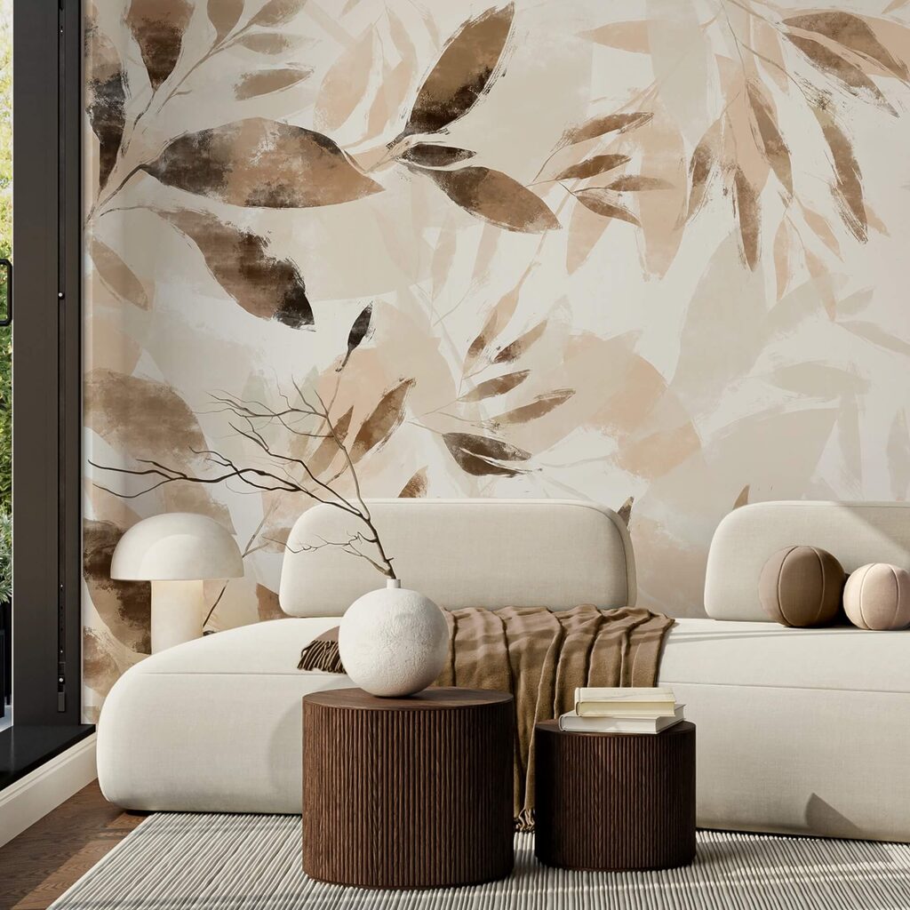 Leaves in brown watercolour — interior 3