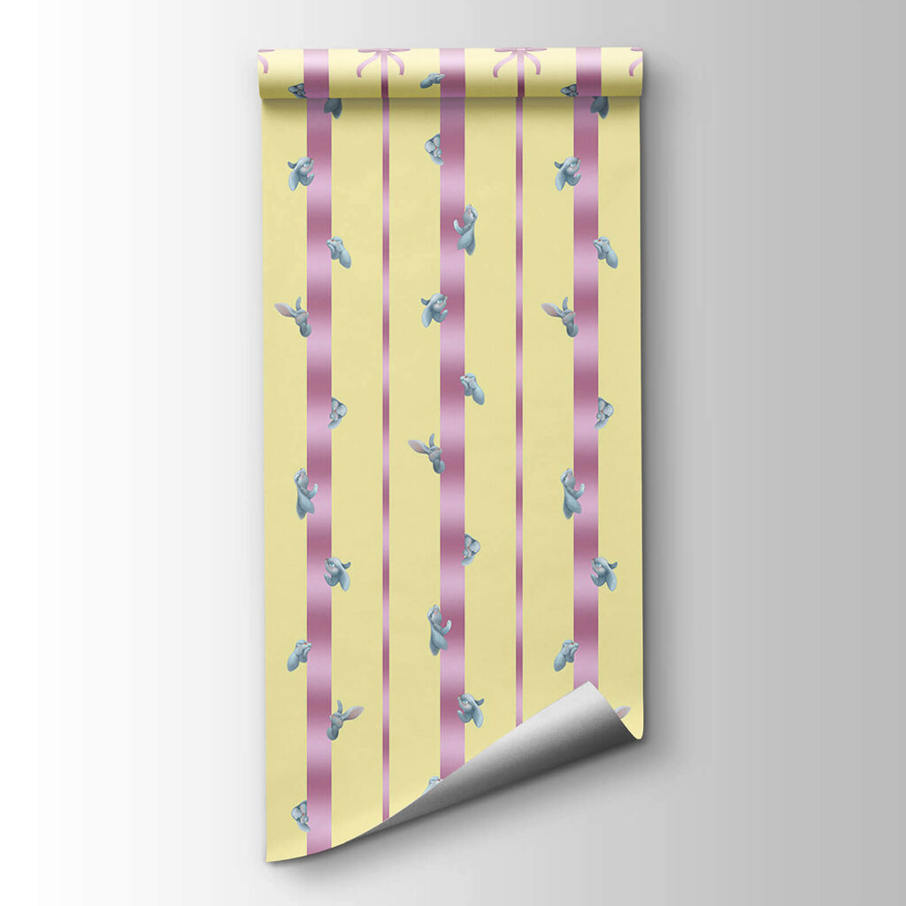Pink flowers on yellow — product view