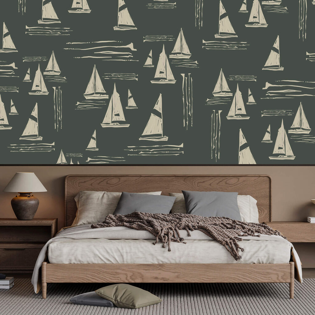 Sailboats on dark water — interior 1