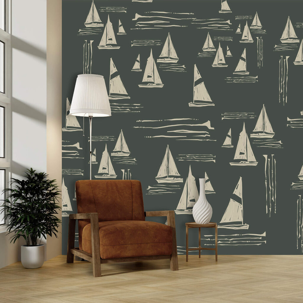 Sailboats on dark water — interior 2