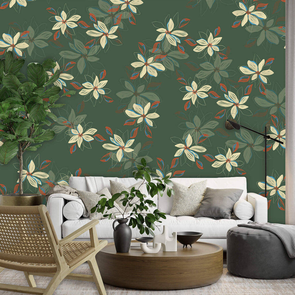 Blossom on forest green — interior 1