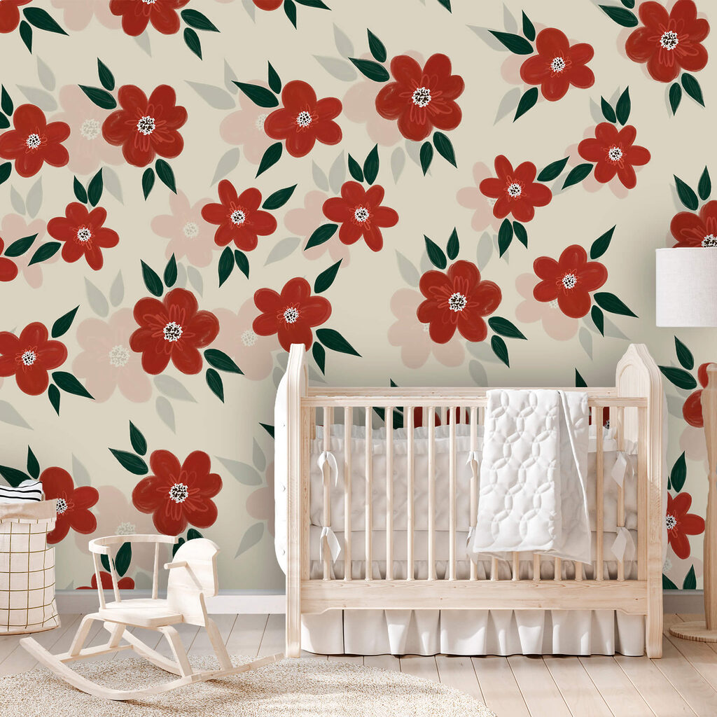 Red flowers among leaves — interior 2