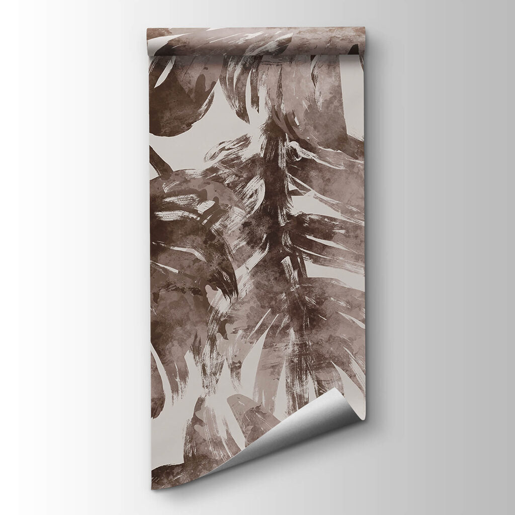 Monstera in brown brushstrokes — product view