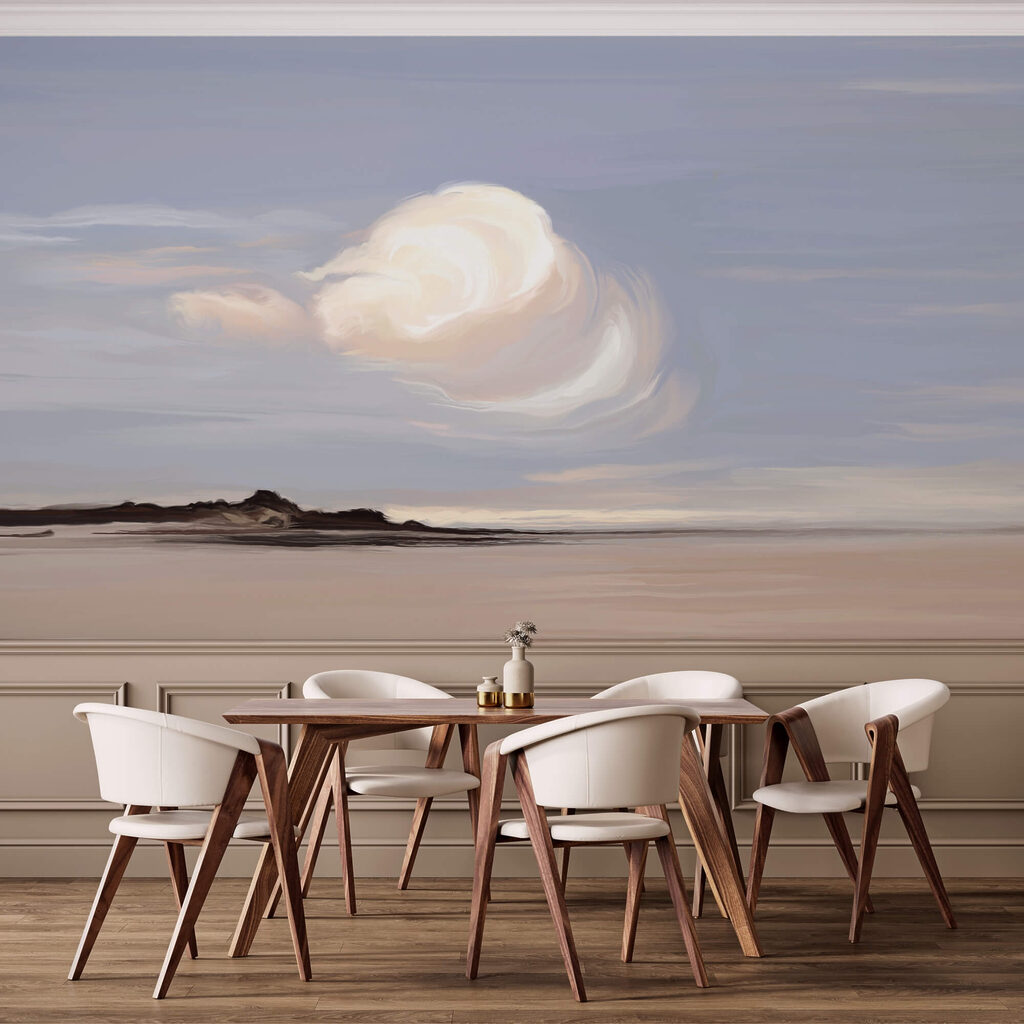 Lone cloud over beach — interior 1