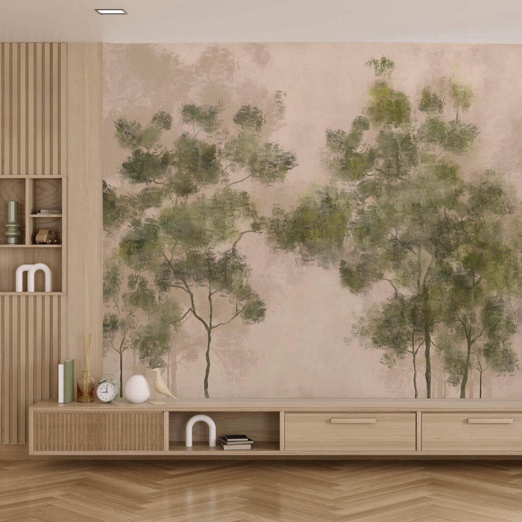 Tall trees in greens — interior 1