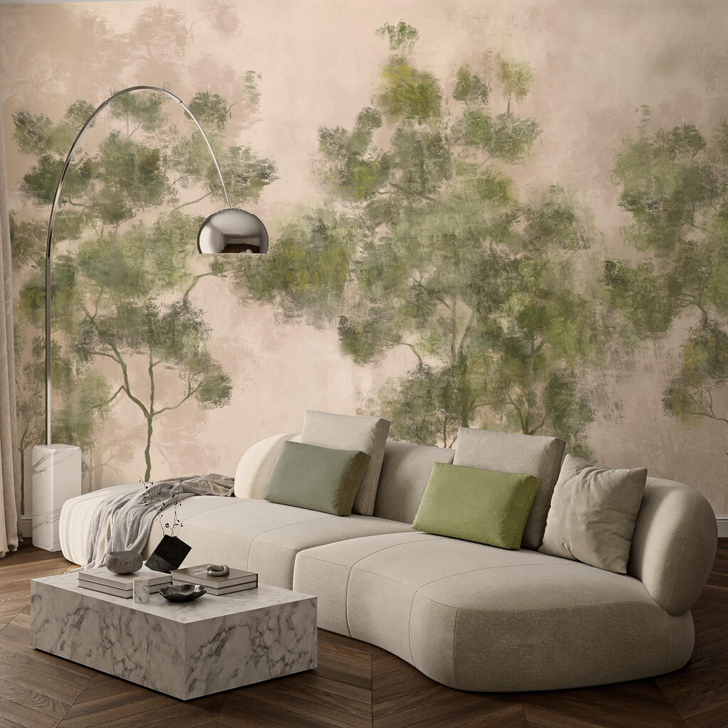 Tall trees in greens — interior 2