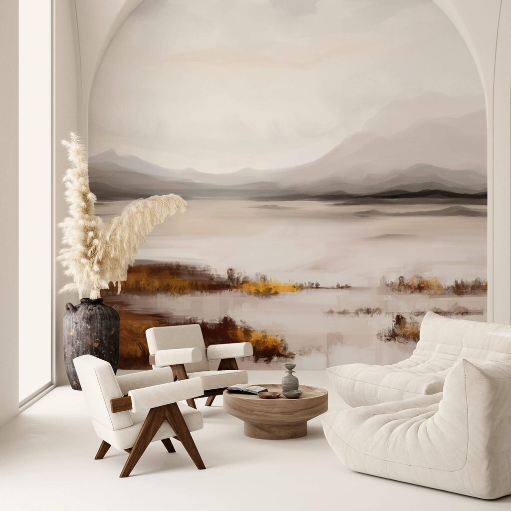 Lake with ochre shore — interior 2