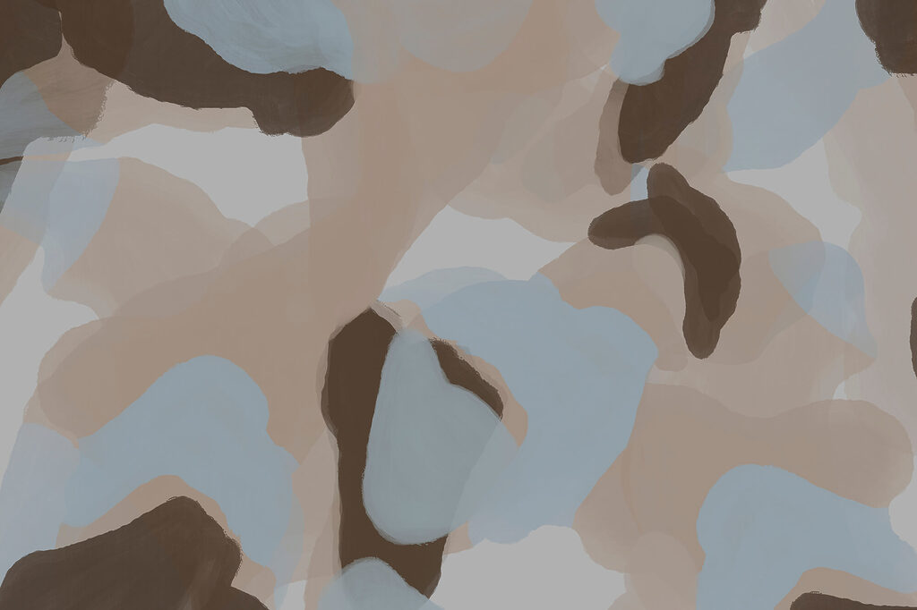 Earth-toned blue blocks — full design