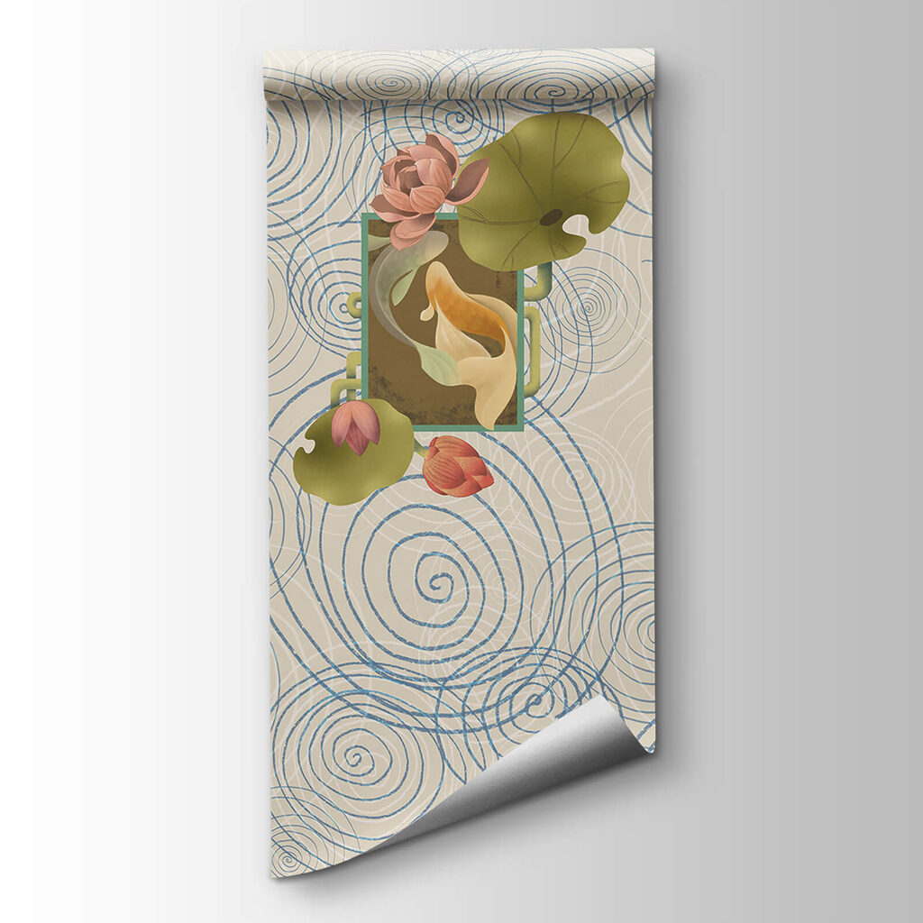 Fish in blue spirals — product view