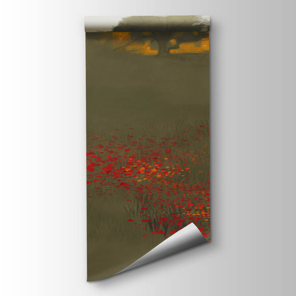 White house above poppies — product view