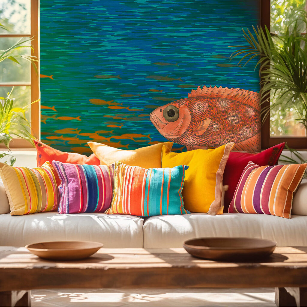 Fish among brushstrokes — interior 2