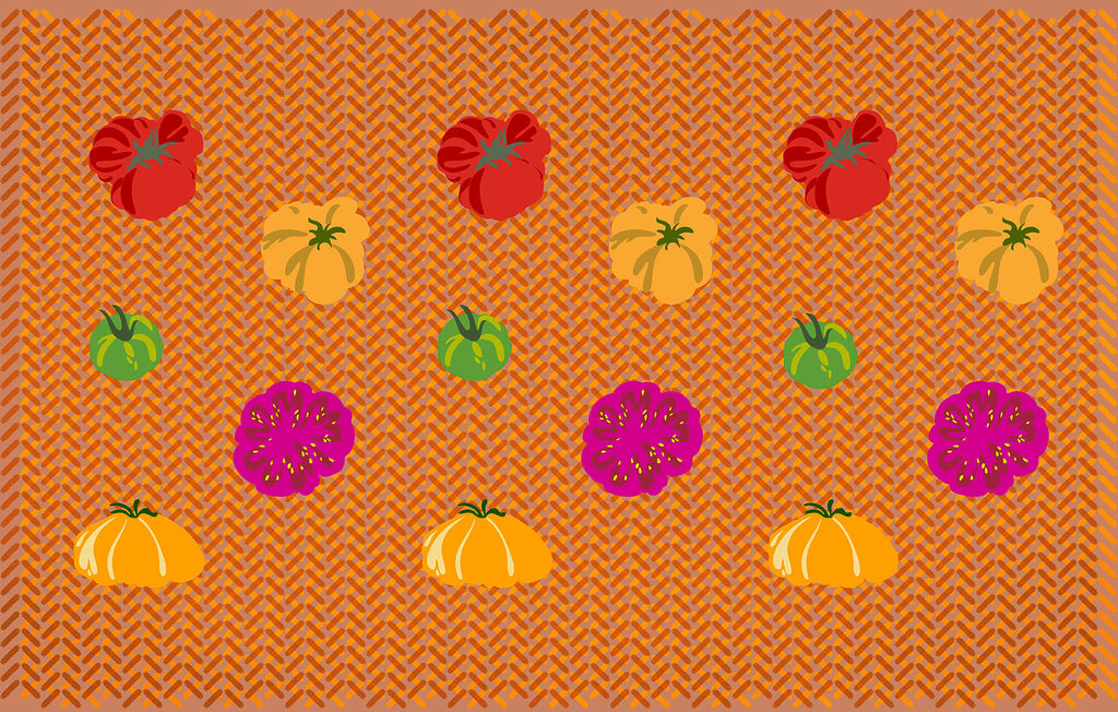 Pumpkins on a zigzag — full design