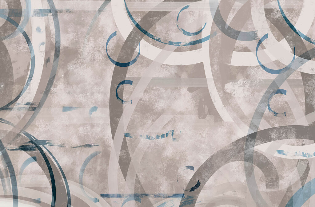 Blue arches over paint — full design