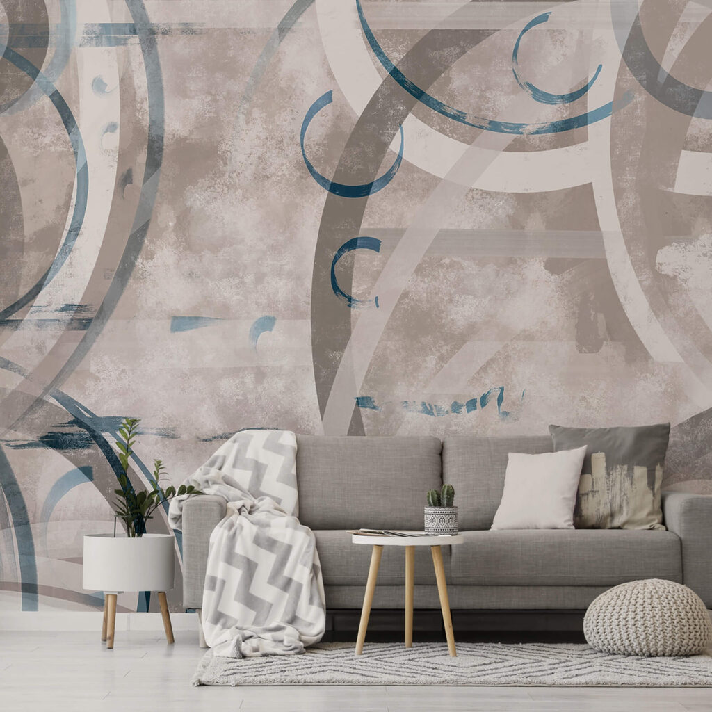 Blue arches over paint — interior 3