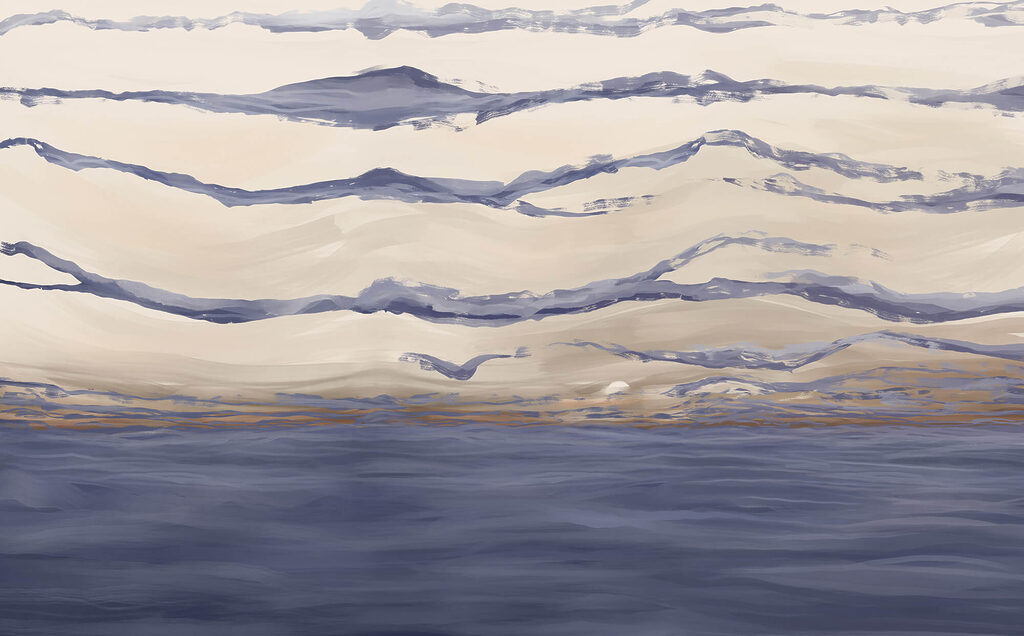 Purple bands above water — full design