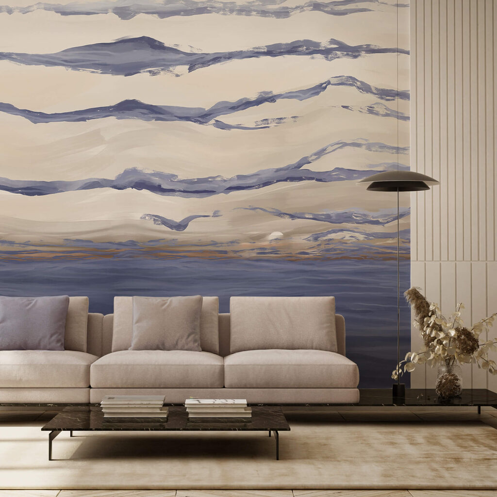 Purple bands above water — interior 2
