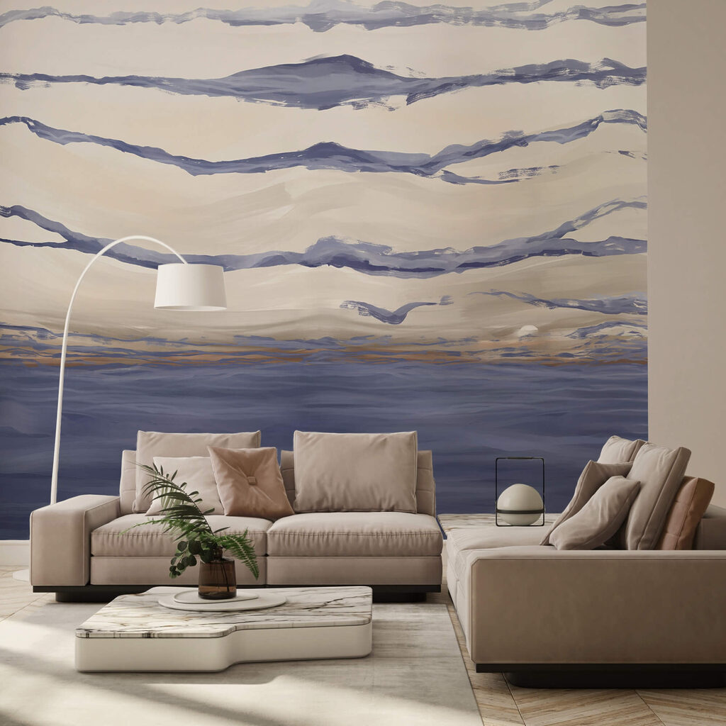 Purple bands above water — interior 3