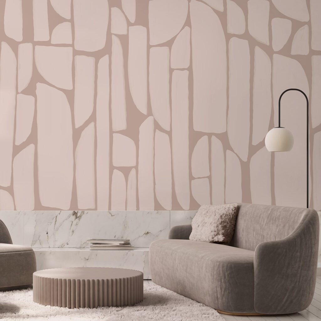 Pink mosaic of curves — interior 2