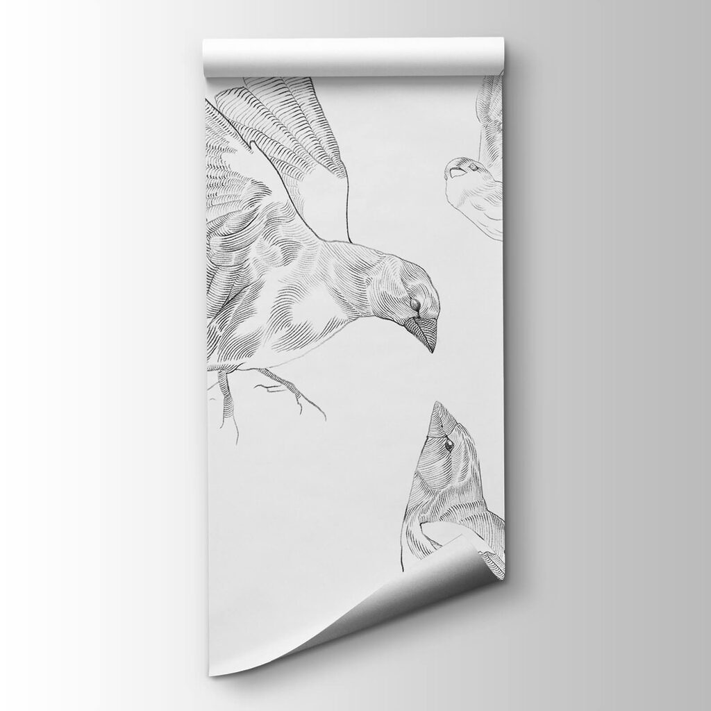 Flying birds in pencil — product view