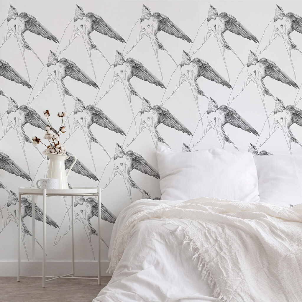 Birds in line drawing — interior 2