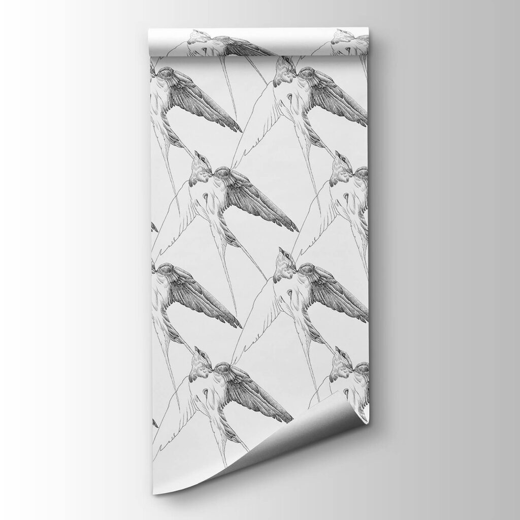Birds in line drawing — product view