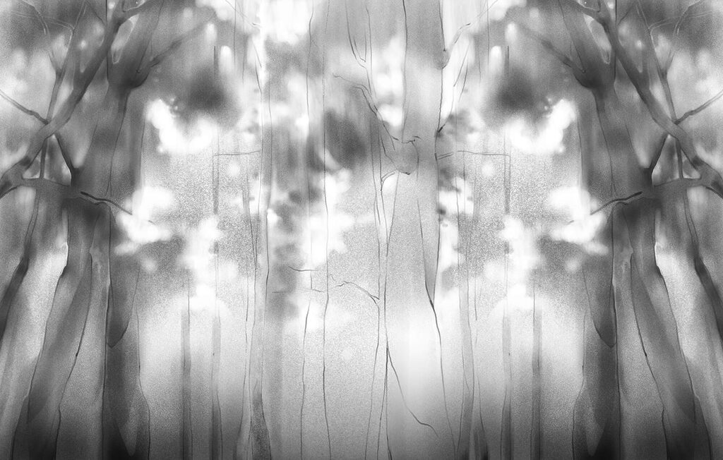 Forest in fading reflection — full design
