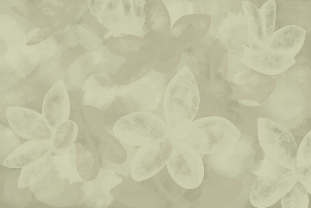 Flowers in translucent green — full design