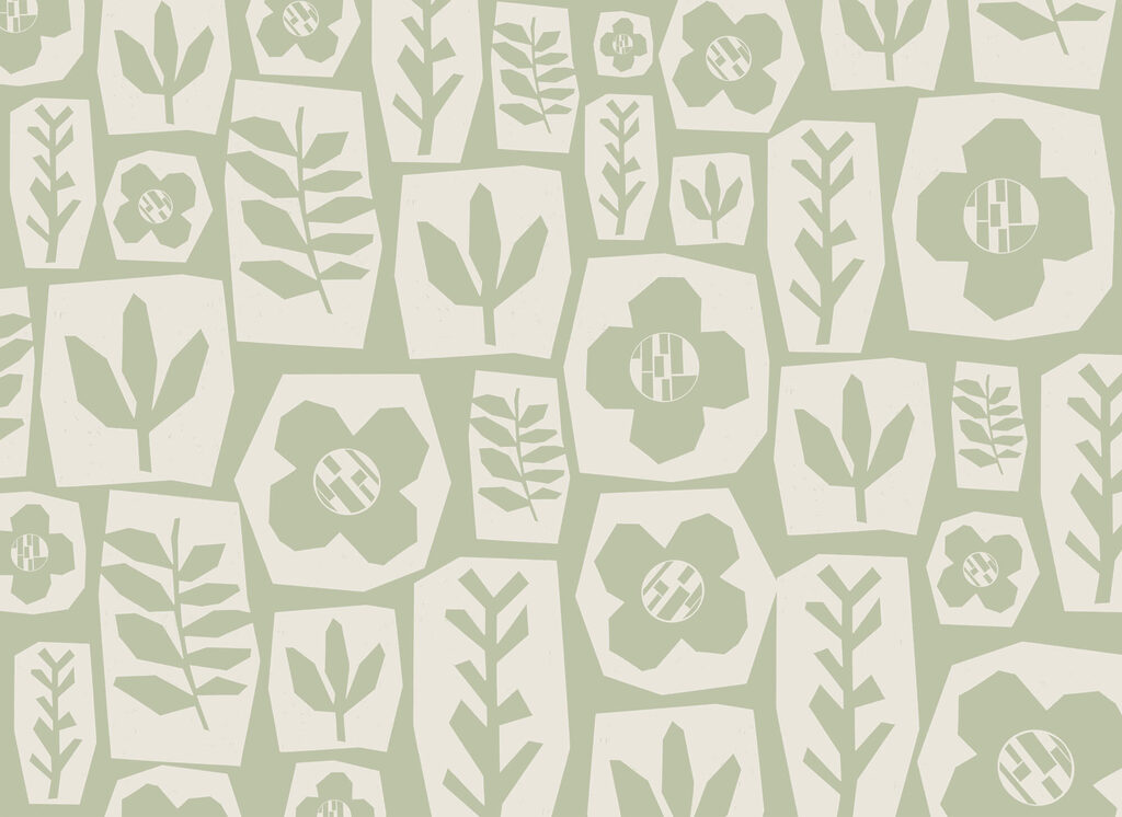 Flowers as green patches — full design