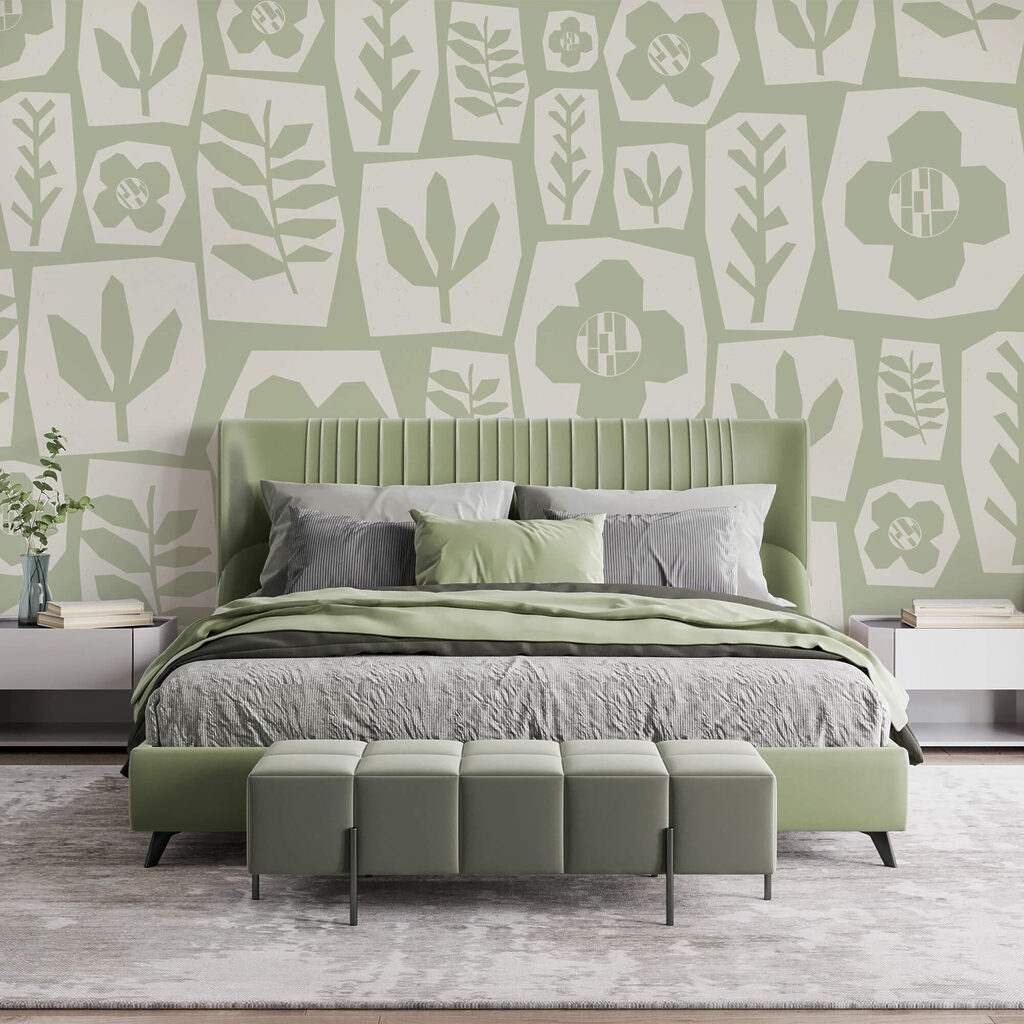 Flowers as green patches — interior 1
