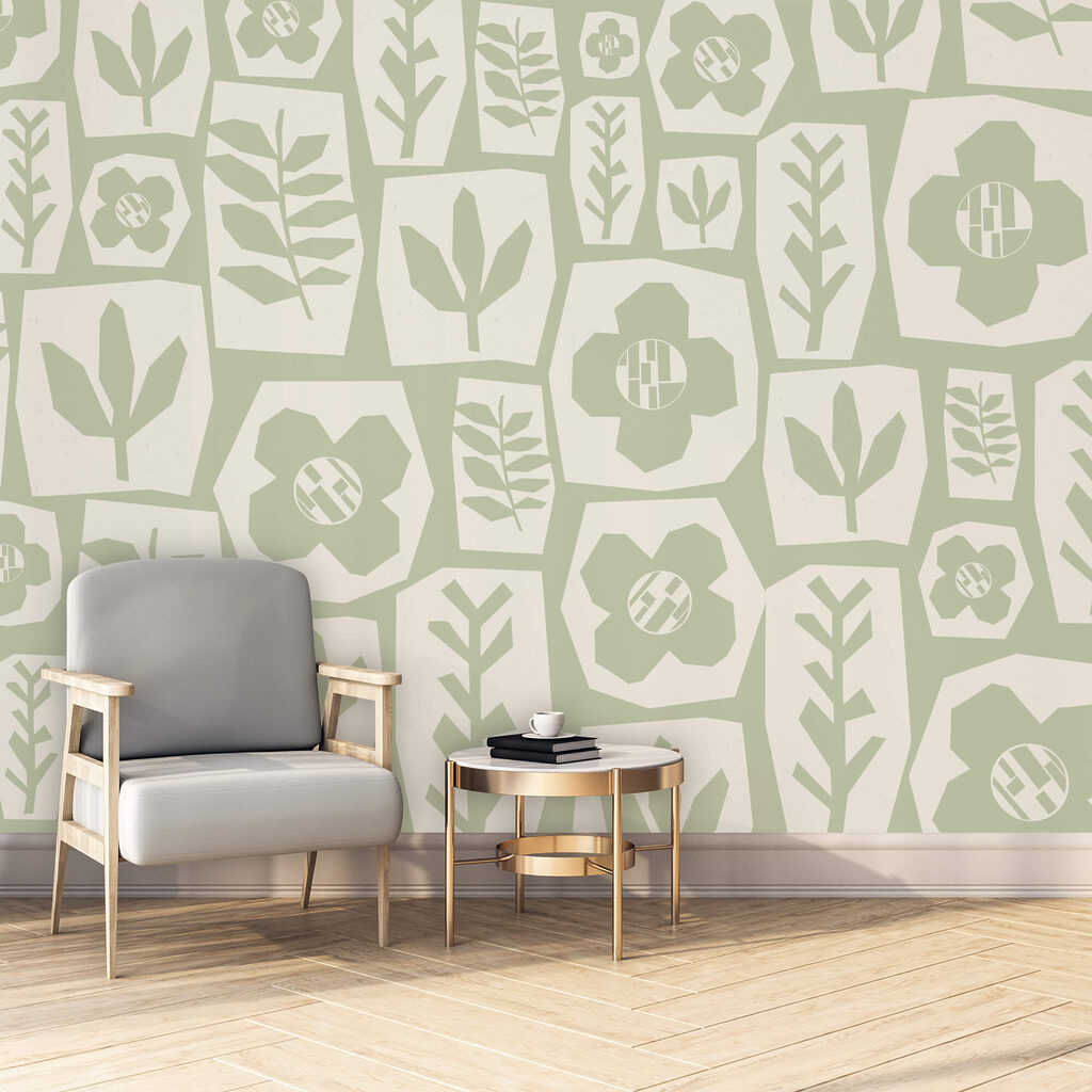 Flowers as green patches — interior 2
