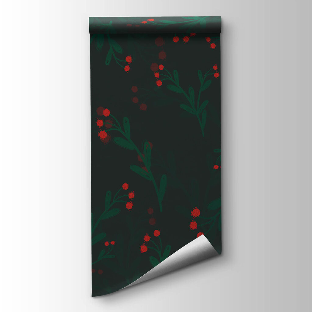 Berries on dark green — product view