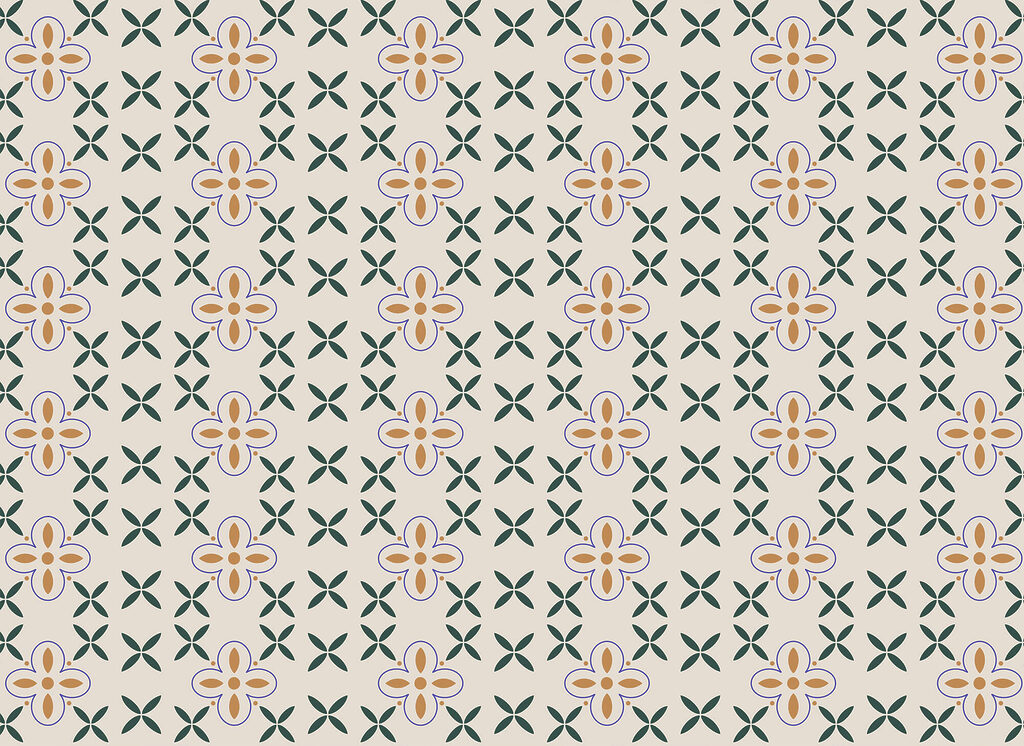 Little flowers among crosses — full design