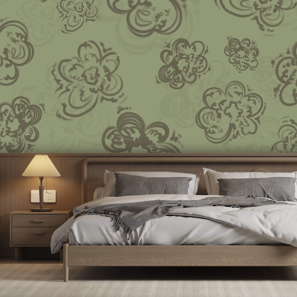 Curling flower outlines — interior 1