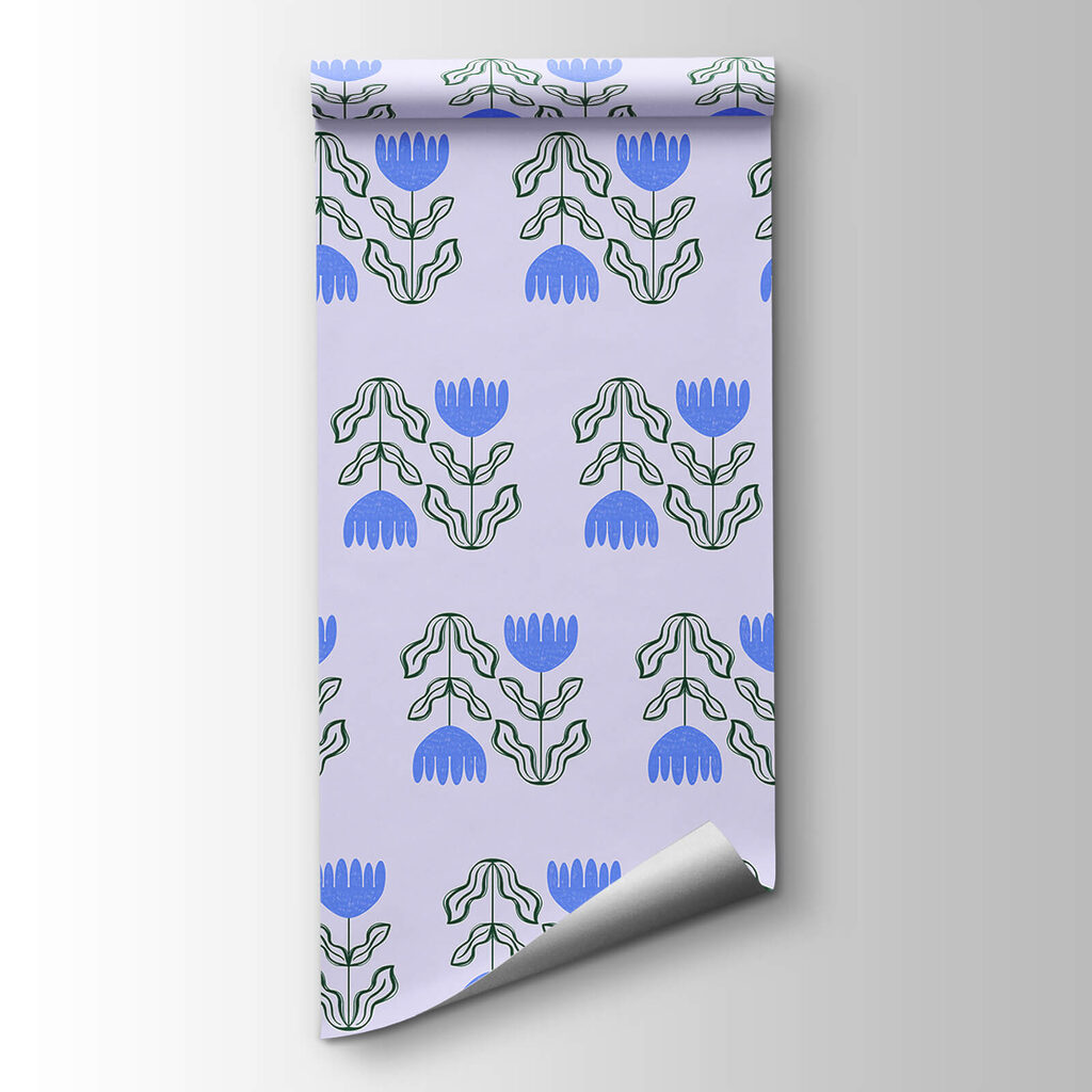 Blue flowers in rows — product view