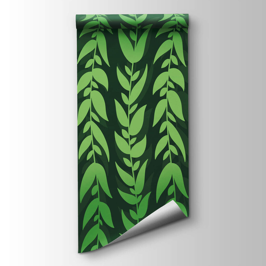Green leaves follow waves — product view