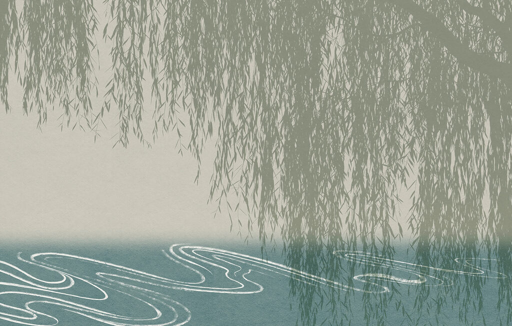 Weeping willows over water — full design
