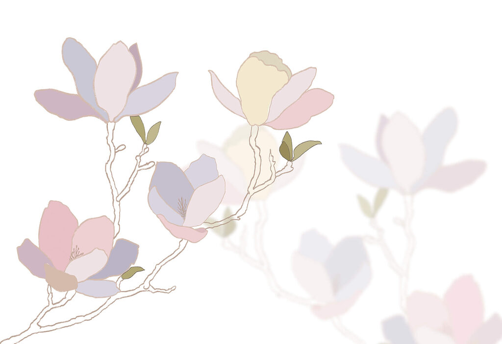 Magnolia in pastel tones — full design