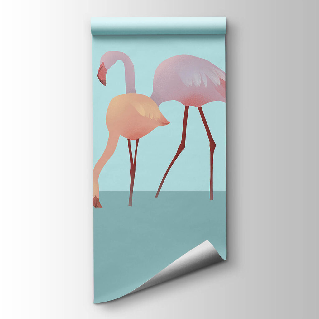 Flamingos on turquoise — product view
