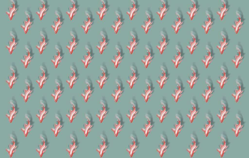 Sprigs on grey-green — full design