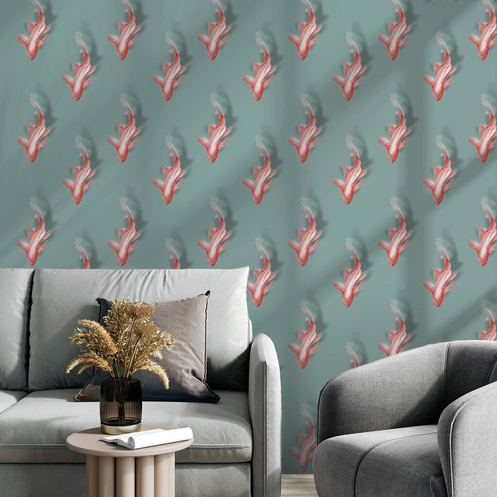 Sprigs on grey-green — interior 2