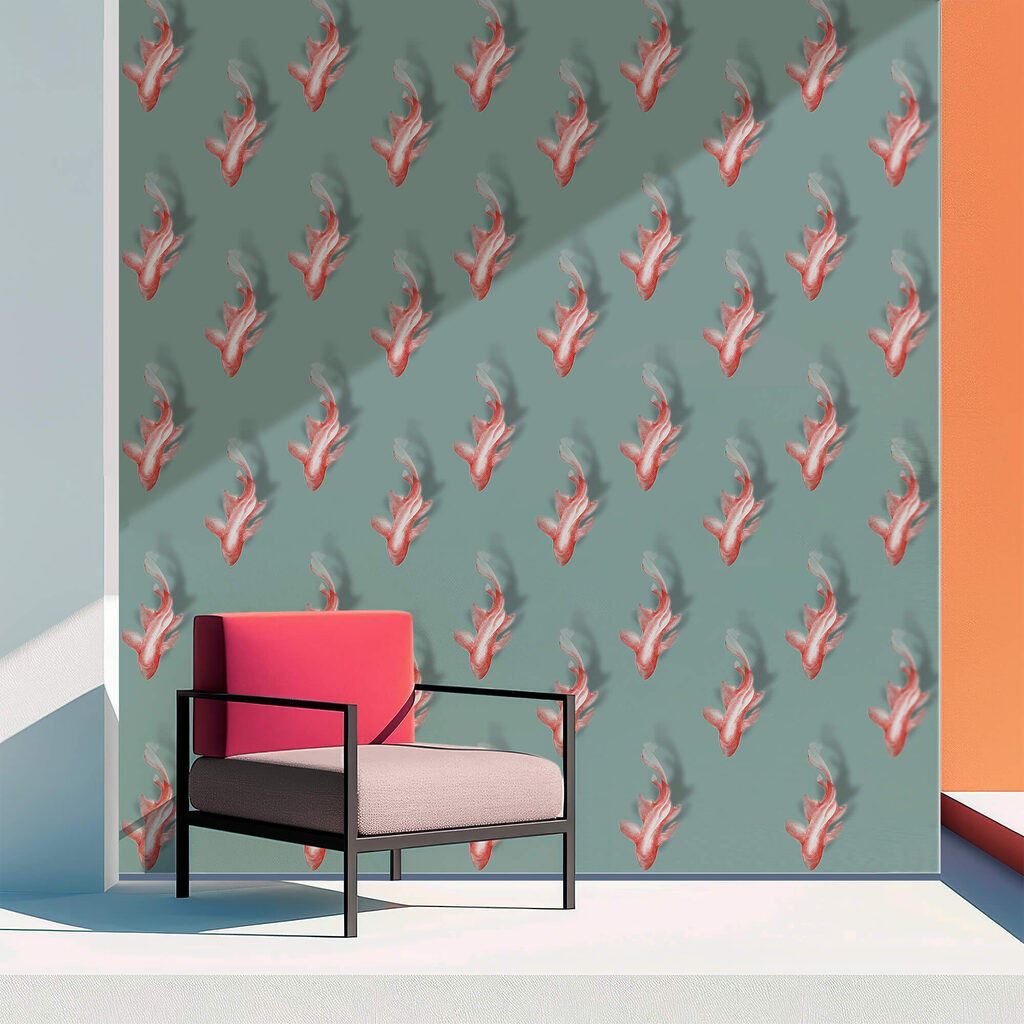 Sprigs on grey-green — interior 1