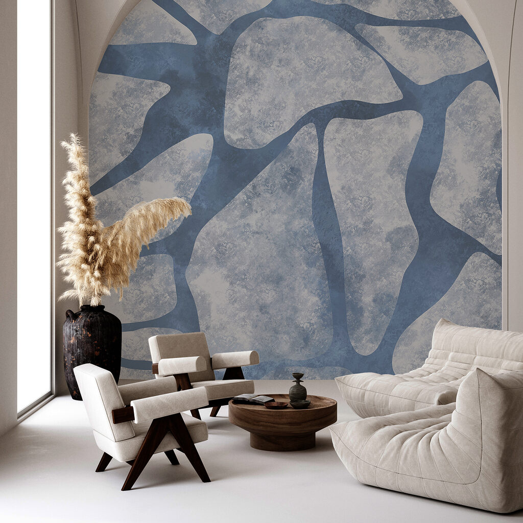 Irregular blocks in blue — interior 1