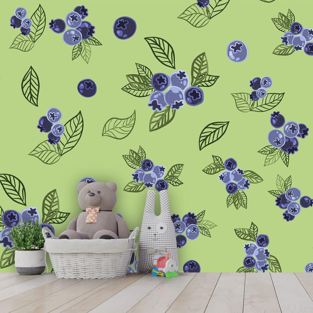 Blue berries on green — interior 2