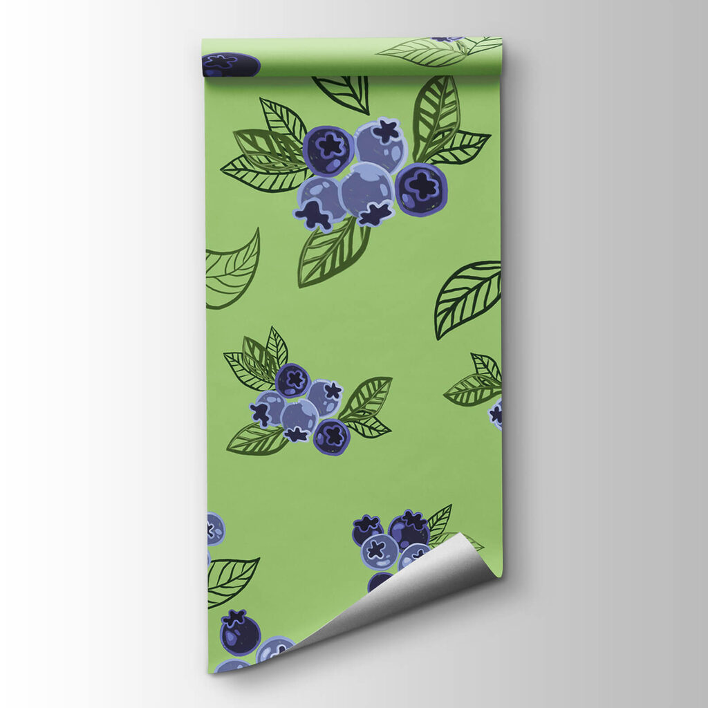 Blue berries on green — product view