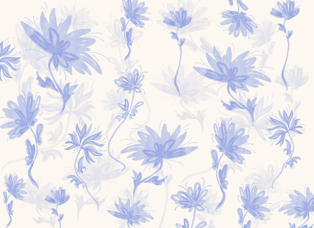 Loose watercolour flowers — full design