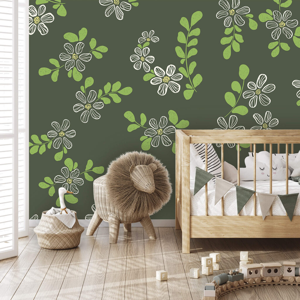 Light flowers among leaves — interior 1