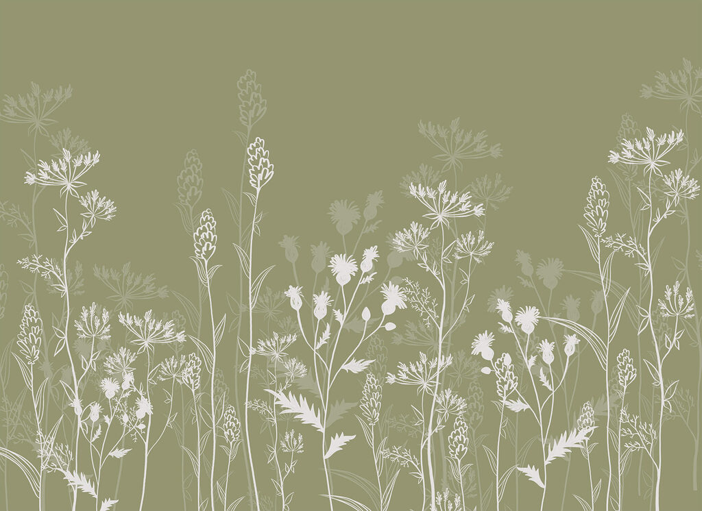 White wildflowers — full design