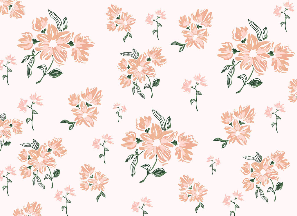 Loose bouquets in peach — full design