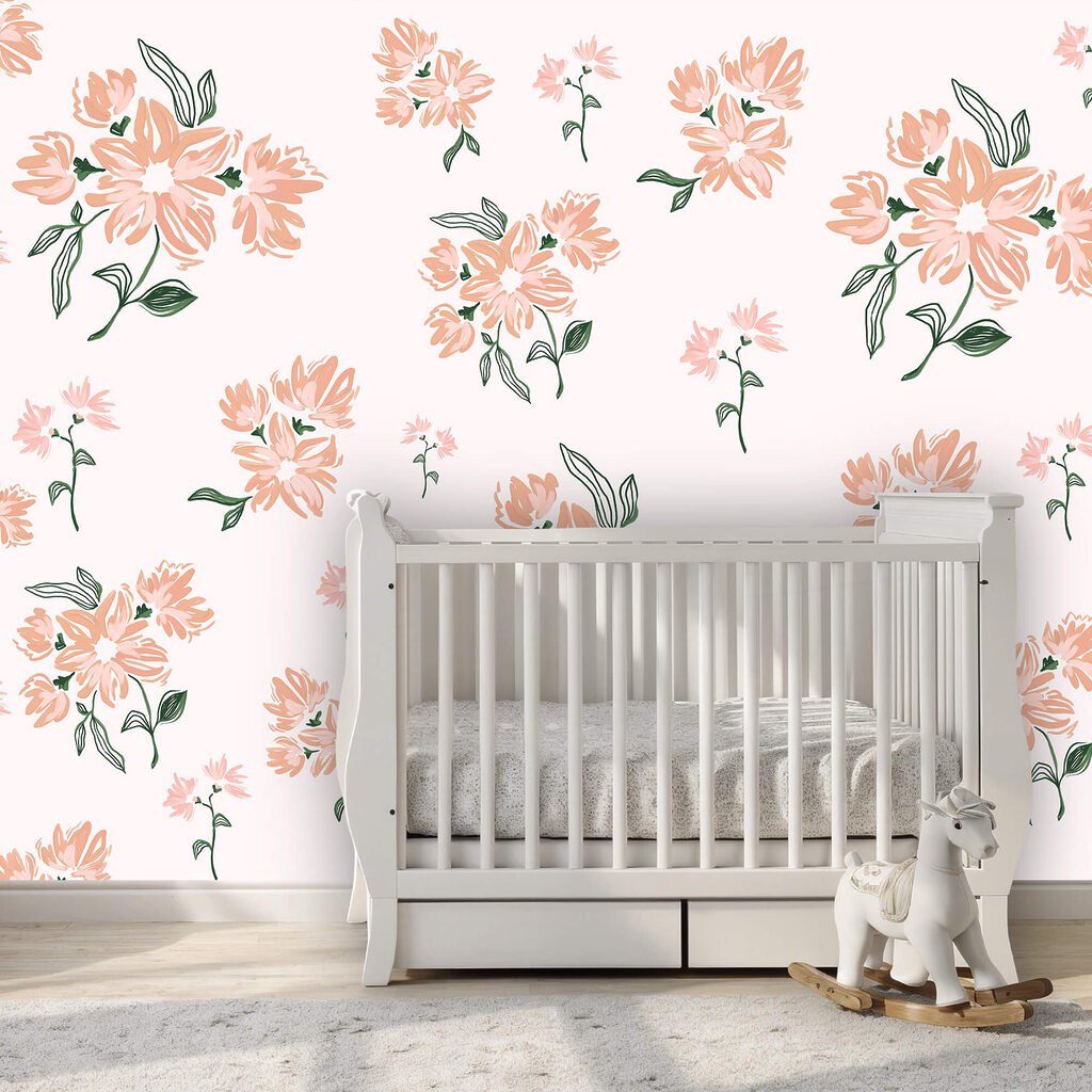 Loose bouquets in peach — interior 1