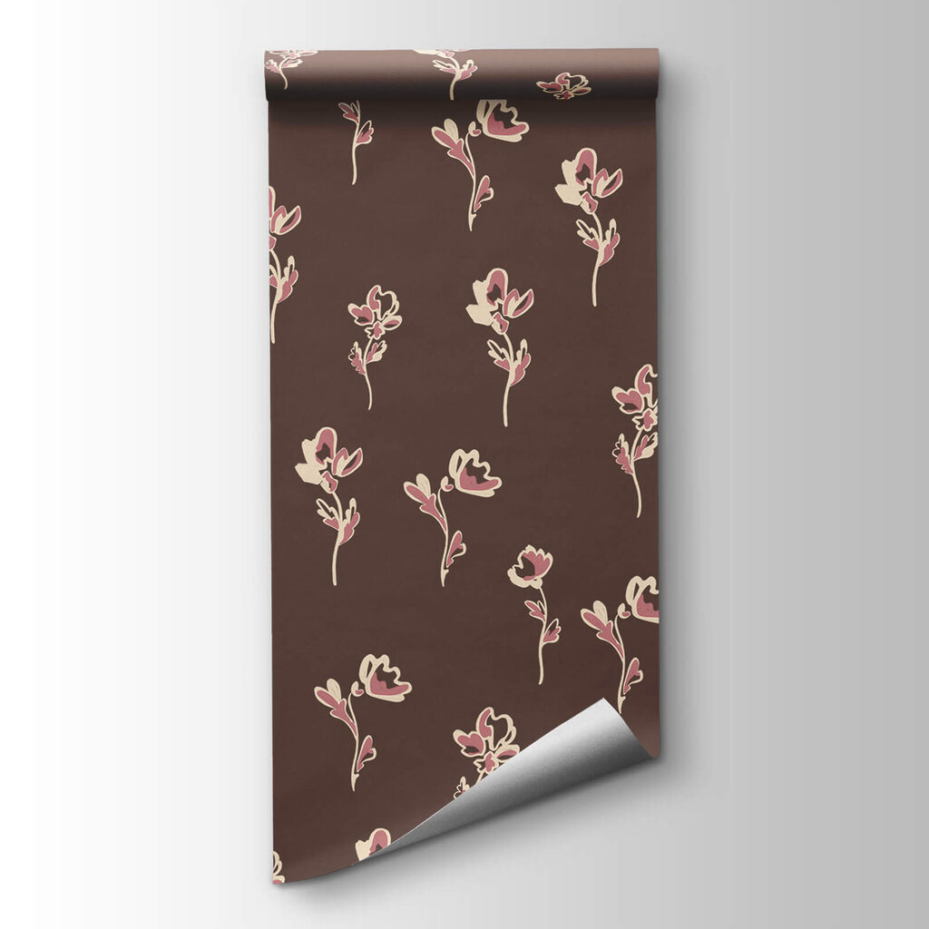 Flower sprigs on brown — product view